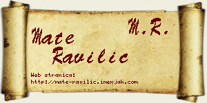 Mate Ravilić vizit kartica